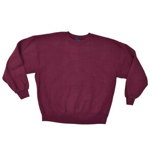 Vintage Russell His Maroon Pullover Crewneck Sweatshirt Regular Size XL USA